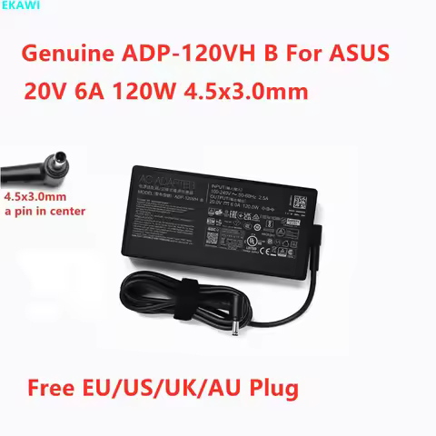 Genuine ADP-120VH B 20V 6A 120W 4.5x3.0mm A17-120P2A Thin AC Adapter For ASUS Laptop Power Supply Ch