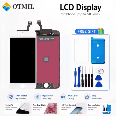 LCD Display Screen AAA Grade Screen Replacemet For Iphone 5 6 6S 7 8 Plus Black White Digitizer Asse