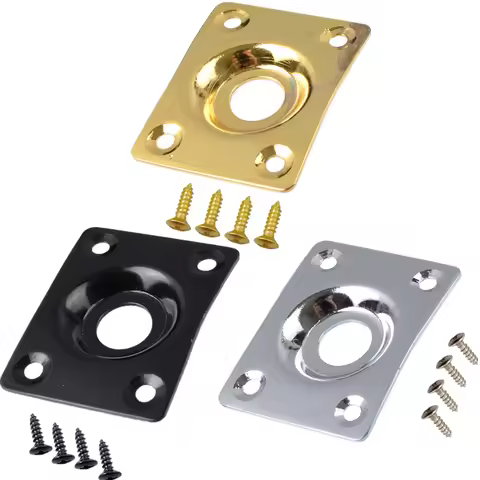 For Les Paul Tele Style Electric Guitar Rectangle Guitar Bass Output Jack Plate With Socket Screws M