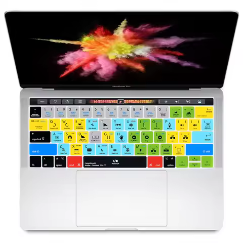 HRH Adobe Premiere Pro CC Hotkey Function Shortcut Silicone Keyboard Cover Keypad Skin for Macbook P