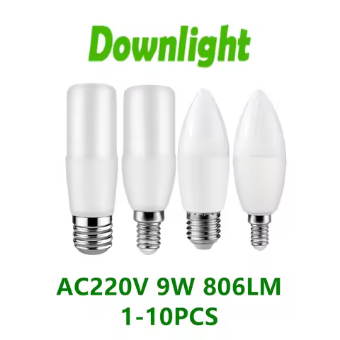 1-10pcs Bar Led Column Bulb T37 C37 AC220V 9W E27 E14 B22 Super Bright 3000K 4000K 6000K Lamp For Ho