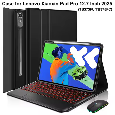 Case for Lenovo Xiaoxin Pad Pro 12.7 Inch 2025,Magnetic Bluetooth Keyboard cover for Lenovo Idea Tab