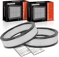 A-Premium 2-PC Engine Air Filter Compatible with Ford F100/F250/F350, Mustang & Jeep Wrangler YJ, Ch