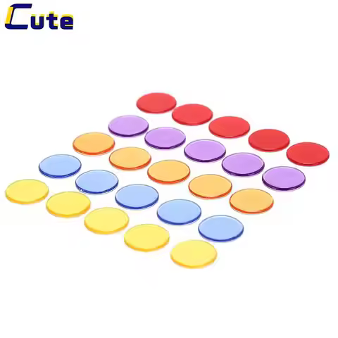 50 Piece Pocket Mini Poker Chips Small Disc Plastic Transparent Color Poker Chips Round Bingo Chips