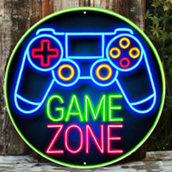 Retro Gaming Zone Controller Metal Sign - Vibrant Lron Wall Art For Gamers, Perfect For Bars, Cafes,