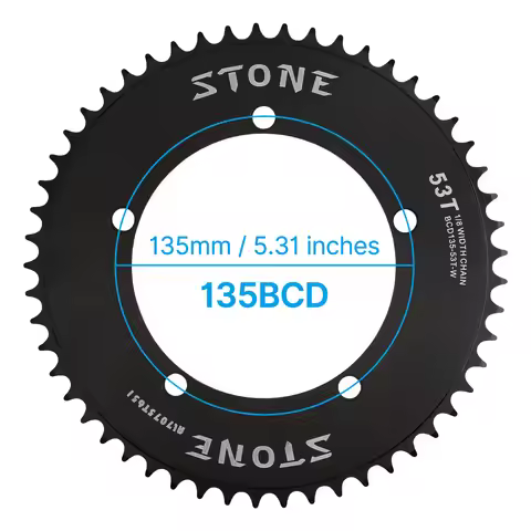 Stone 135BCD Chainring for Campagnolo CP Fixed Gear Track Bike Fixie Single Speed 43T-60T for 1/2" x