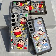For Samsung S26 S25 Ultra S24 Ultra S25FE A56 S24FE S23 Ultra Cute Crayon Shin-chan Hard Clear Case 