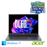 【線材禮包大放送】ACER Swift Go 16 SFG16-71-55WZ 灰 16吋Evo筆電 (3.2K OLED 120Hz/Intel i5-13500H/16G DDR5/512G PCIE SSD/WIN 11)