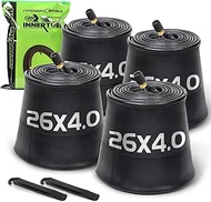 4 Pack 26x4.0 Fat Bike Tires Tube, 26'' x 3.5/4.0 AV Schrader Valve, Premium Butyl 26x4.0 Fat Bike T