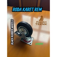 6 inch Trolley Cart Wheels Brake Rubber Trolley Wheels 6" 160/40-80mm