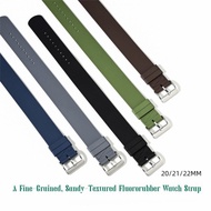 20/21/22mm For Multi-Brand NATO Universal Strap One-Piece FKM Fluororubber Band Sports Men'S Wristba