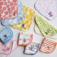 日本 kontex 純棉雙層刺繡方巾 16x16cm 小手帕 (10色)