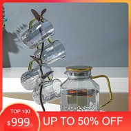 BOUSSAC Heat Resistant Glass Pitcher Teapot Fire Water Jug 1.8L with 2 Cups - BSS18