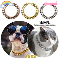 JUNE1 Chain Dog Collar, Chain Collar Adjustable Pet Necklace, Fashion Cat Dog Gold Necklace Gold Col
