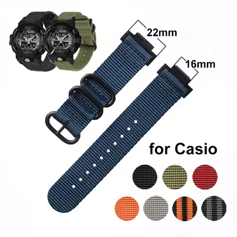 16mm Nylon Strap for DW-5600/5610/6900/9052 GW-M5610 GW-M5610 GA2100 Canvas Band for GA-110/100/120 