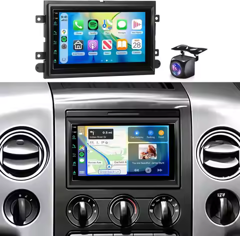 DSP 2G+64G Radio for Ford F150 F250 F350, 7' Touch Screen, CarPlay, Android Auto, GPS, Bluetooth 5.0