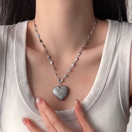 HEART CHAIN WITH ROCKET Stainless Steel Necklace HEART-Shaped WITH Photo Locket Pendant