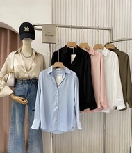 Kemeja Zara Silk Armany/ Kemeja Satin Premium/Kemeja Polos