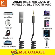 Mcdodo Car Wireless Audio Receiver Bluetooth Kabel Aux Mobil CA-8700