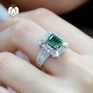 แหวนพลอยเขียวทองคำขาว18K สำหรับผู้หญิงแหวนแต่งงานเพทายรูปไข่ห่านชุบเคลือบผิวด้วยไฟฟ้าแหวนแต่งงานแหวนเฉพาะตัวอัลลอยขนาด6-10