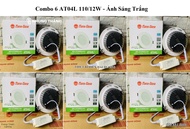 Bộ 6 Đèn Downlight Rạng Đông led âm trần D AT04L Khoét Lỗ 90/9w - 110/9W - 1120/12w Ánh Sáng Trắng /