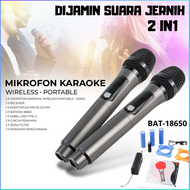 COD CEPAT GMARK Mikrofon Karaoke Wireless Portable / Mic karoke suara jernih 2 mic murah mik wireles