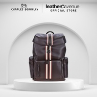 Charles Berkeley Mansfield-EX Carbon Fibre Brown Leather Men's Backpack EX-KP-22019