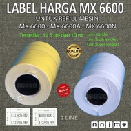 Price LABEL MX 6600 - Refill Sticker Price MX 6600 2 Line Sticker Label