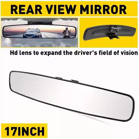 1PCS Car Rear View Mirror Wider Longer Adjustable View Mirror Large Field Of View Curved Mirror Car 
