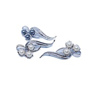 Denni Three Glass-Based Pearl Brooch