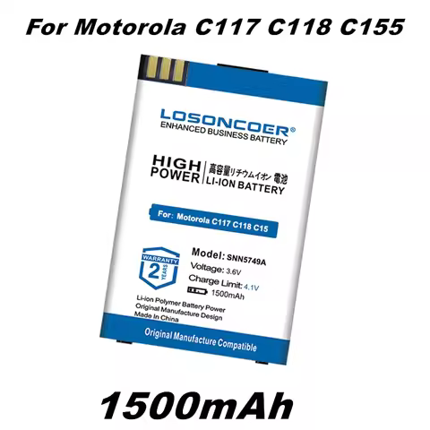 LOSONCOER 1500mAh SNN5749A Battery for Motorola C117 battery C118 C155 C139 C115 C116 C157 V171 W150