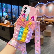 ▼☬Unicorn Pop It Case Realme 5 5i 6i 5s 6 6s 7i C3 C11 C12 C15 C17 Silicone Protective Shell Pop It