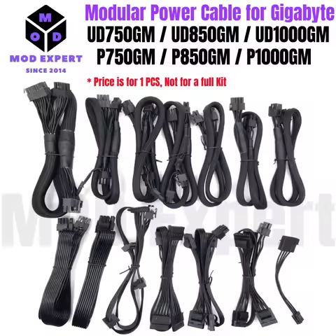 Modular Power Cable for Gigabyte UD750GM, UD850GM, UD1000GM, GPU PCI-E 8Pin 6+2Pin, CPU 4+4Pin, SATA