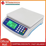 【winnereco】30kg/1g Commercial Food Scale with Tare Function Coins Counting Scale Stainless Steel Cou
