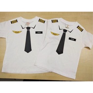 T-Shirt CAPTAIN PILOT - Putih Family Set Baju Birthday