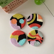 Punch Needle Coaster Abstract Coaster/ Mug Rugs Coaster/ Coaster/ Custom Coaster/