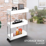 Pawaca 3-Layer Kitchen Storage Rack Drawer Rack With Wheels - F31793