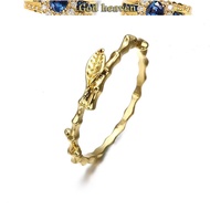 Hot New 916 Gold Ring Creative Leaf Ring Personality Fashion Xiaoqing New Couple Hand Jewelry Literature and A salehot