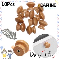 DAPHNE 10pcs Cabinet Pulls Hardware Cupboard Wardrobe Pulls Round Shape Furniture Fitting Dresser Natural Wooden