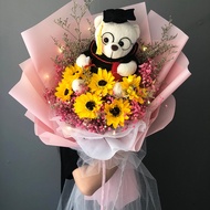 Graduation Bouquet Sunflower Doll Dried Flower Big Bouquet Gypsophila Girlfriend Boy Girlfriend Teac