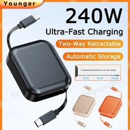 PD240W High Power Phone Charger Cord | Type C to Type C Cable | Two-Way Retractable Fast Charging Da