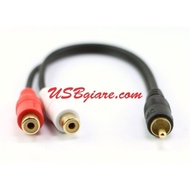 Male RCA CONVERTER CABLE TO 2 FEMALE RCA 20CM JSJ-10806