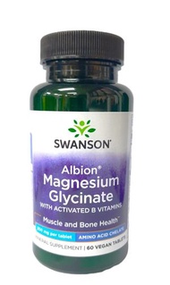 SWANSON 含維他命B甘氨酸鎂 200mg 60粒(平行進口)(最佳食用期:30/1/2028) Vitamin B Magnesium Glycinate