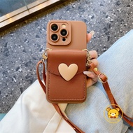 Love Heart Card Holder Phone Case For Redmi K90 Pro Max Poco C85X C85 M7 Plus 5G 4G Cover Soft Casin