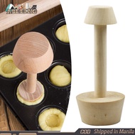 DIY Egg Tart Pastry Tamper Double Side Pastry Pusher Wooden Egg Tart Molder for Dessert Baking
