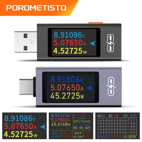 UT01U UT03C Digital Voltage Meters USB/Type-C Current Voltage Capacity Battery Tester Charger Capaci