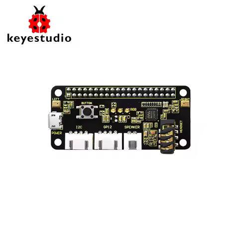Keyestudio 5V ReSpeaker 2-Mic Pi HAT V1.0 Expansion Board For Raspberry Pi 4B/3B+/3B CE Certificatio