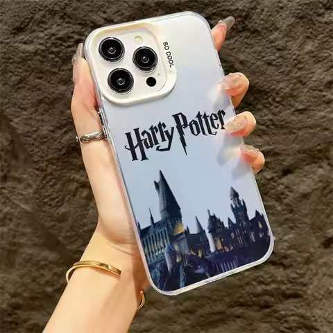 For iPhone 11 12 13 Mini 14 Plus 15 Pro 16 Pro Max Case Harry Potter Magic Cartoon Lens Circle Skin 
