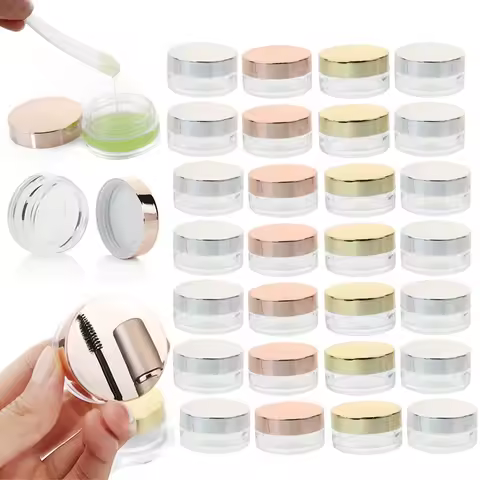 30/50Pcs 3g 10g Luxury Transparent Cosmetic Glitter Nail Powder Jar Empty Make-up Sample Jar Plastic