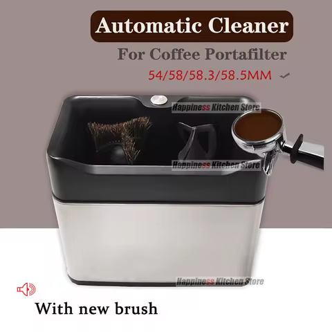 Automatic 58mm Coffee Portafilter Cleaner Electric Cleaner For 54/58.3/58.5mm Portafilter Stainless 